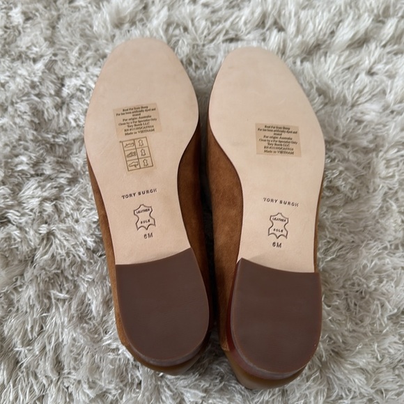 ✨NEW✨Tory Burch Brown and Cream Cozy Flats with Sherpa-size6 - Picture 6 of 8